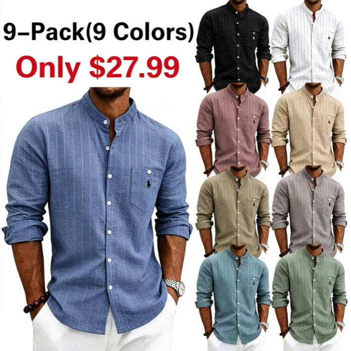 Men's Shirt Linen Shirt Summer Shirt Beach Shirt Stripe Casual Vacation