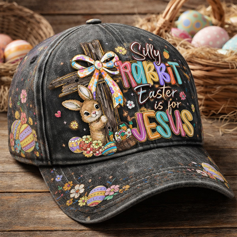 Vintage Bunny Faith “Easter is for Jesus” Baseball Cap
