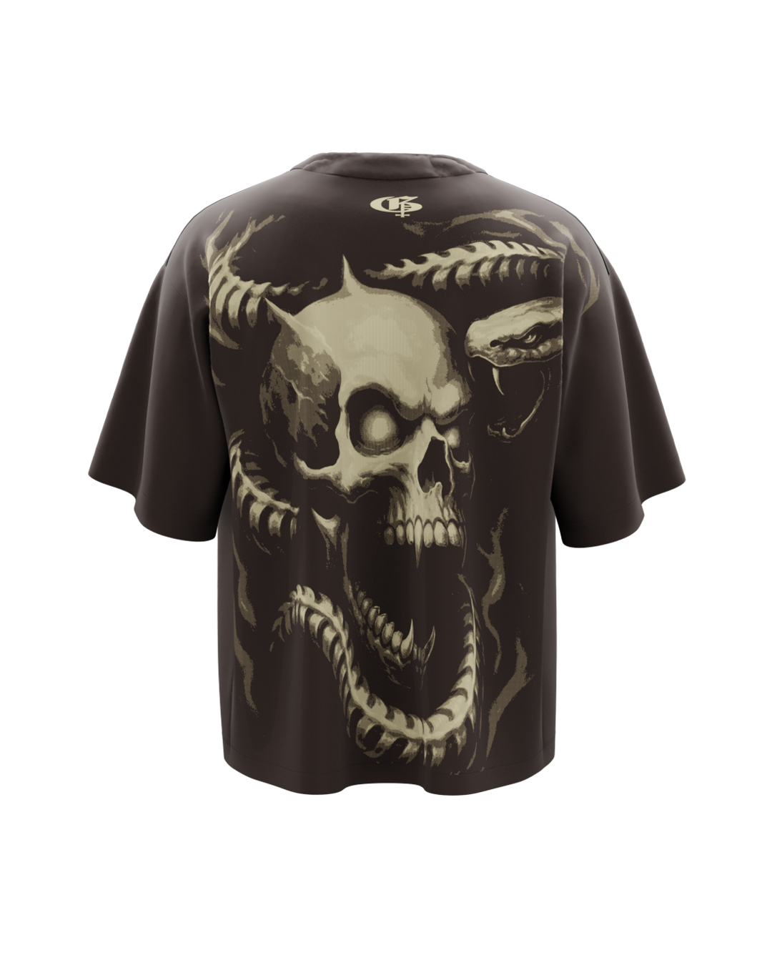 Punisher Brown Boxy Oversized Tshirt