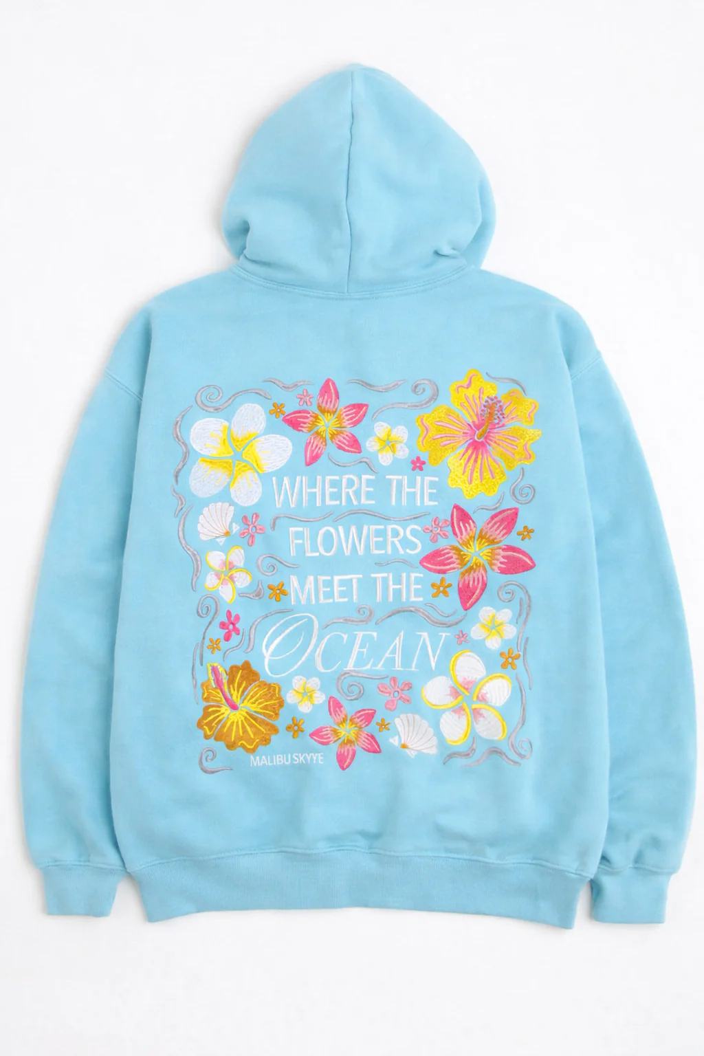 Where the Flowers Meet the Ocean Hoodie (Turquoise)