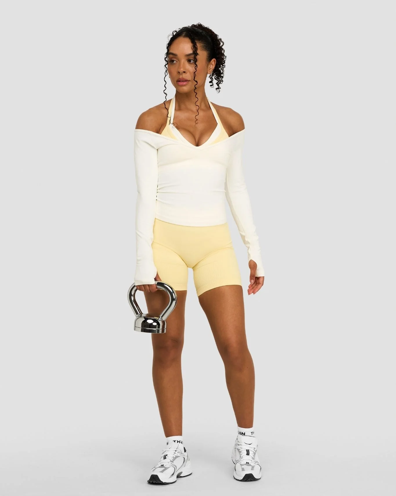 Elevate™ Sculpting Seamless Adjustable Halter Bra | Cream