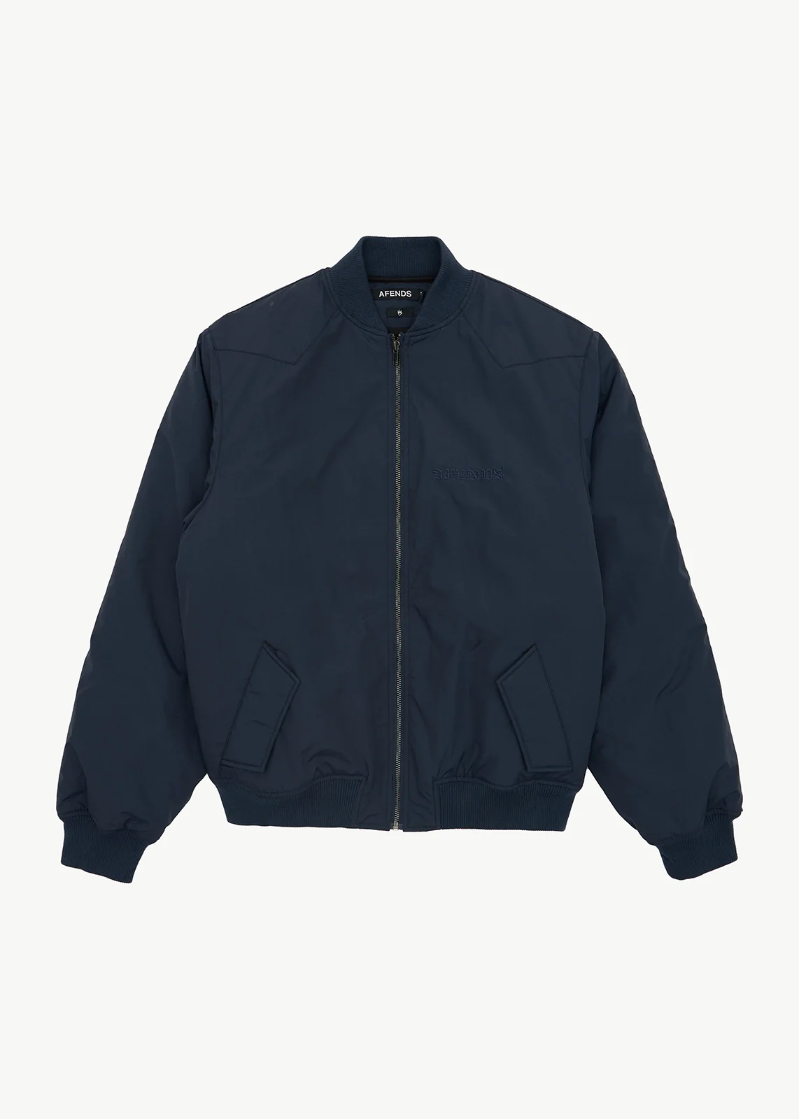 AFENDS Mens No More Bombs - Bomber Jacket - Deep Sea