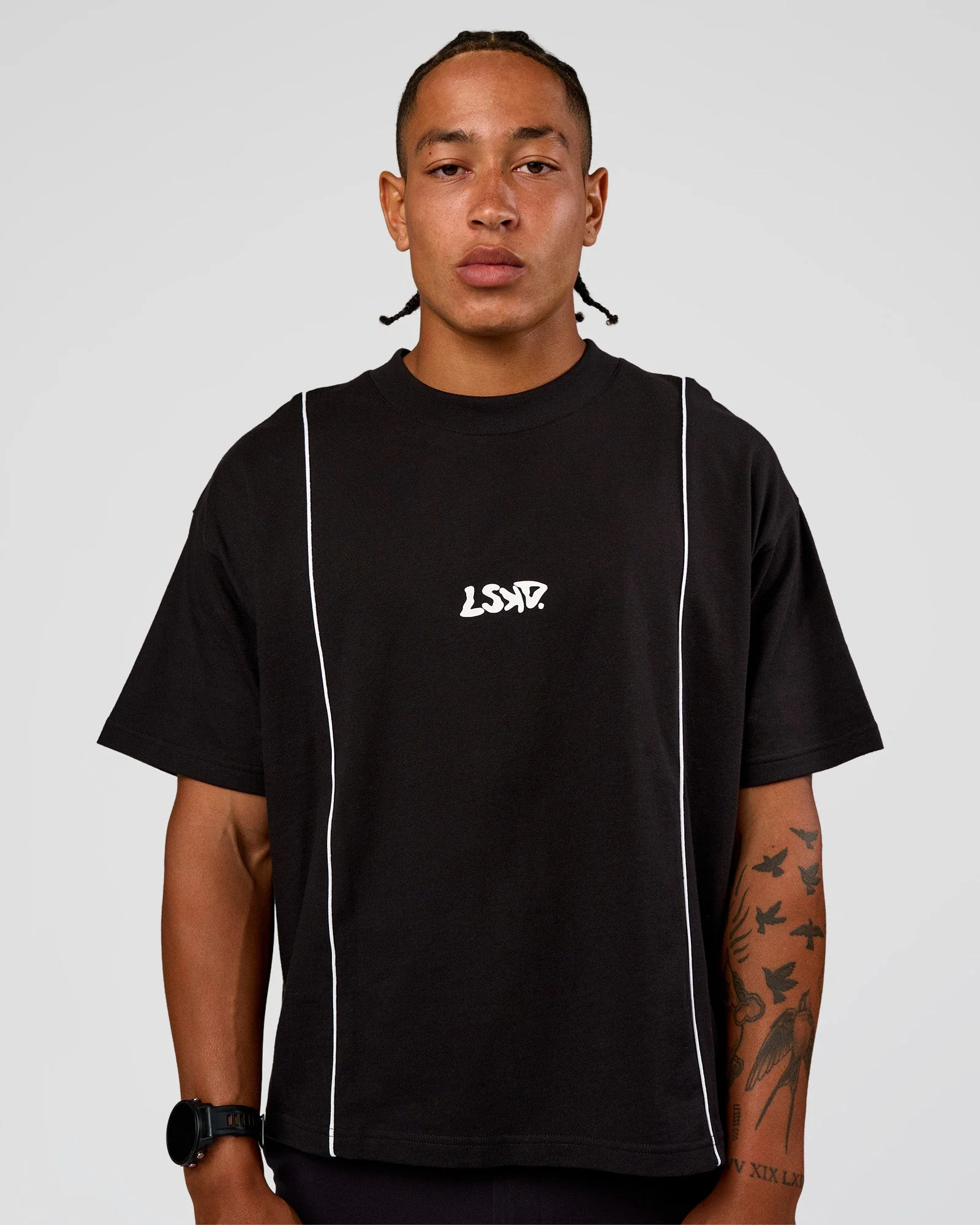 Axis Heavyweight Oversized Boxed Tee - Black-White