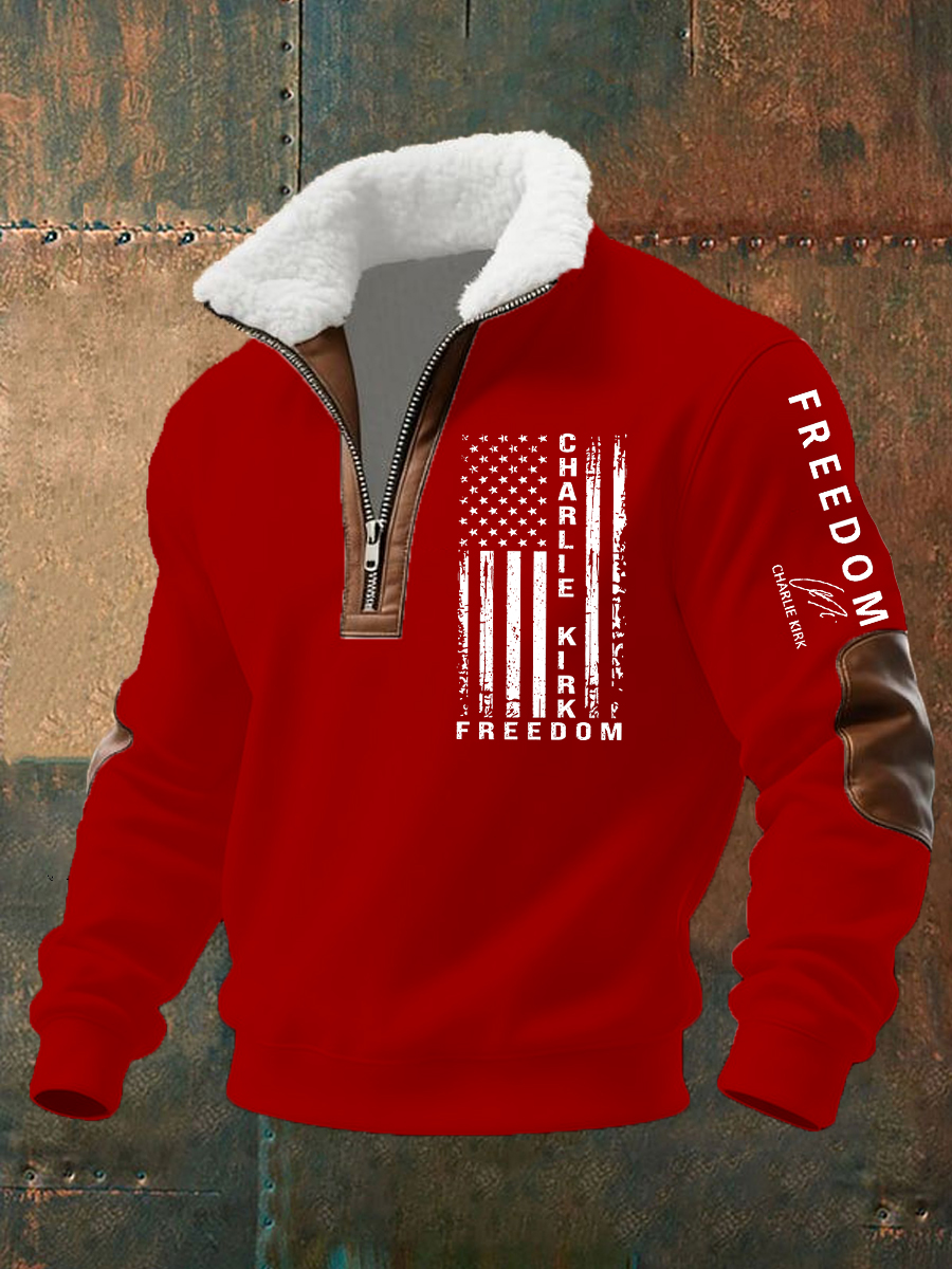 Men's Freedom Is Not Free R.I.P Charlie Kirk Baggy Zip-up Hoodie