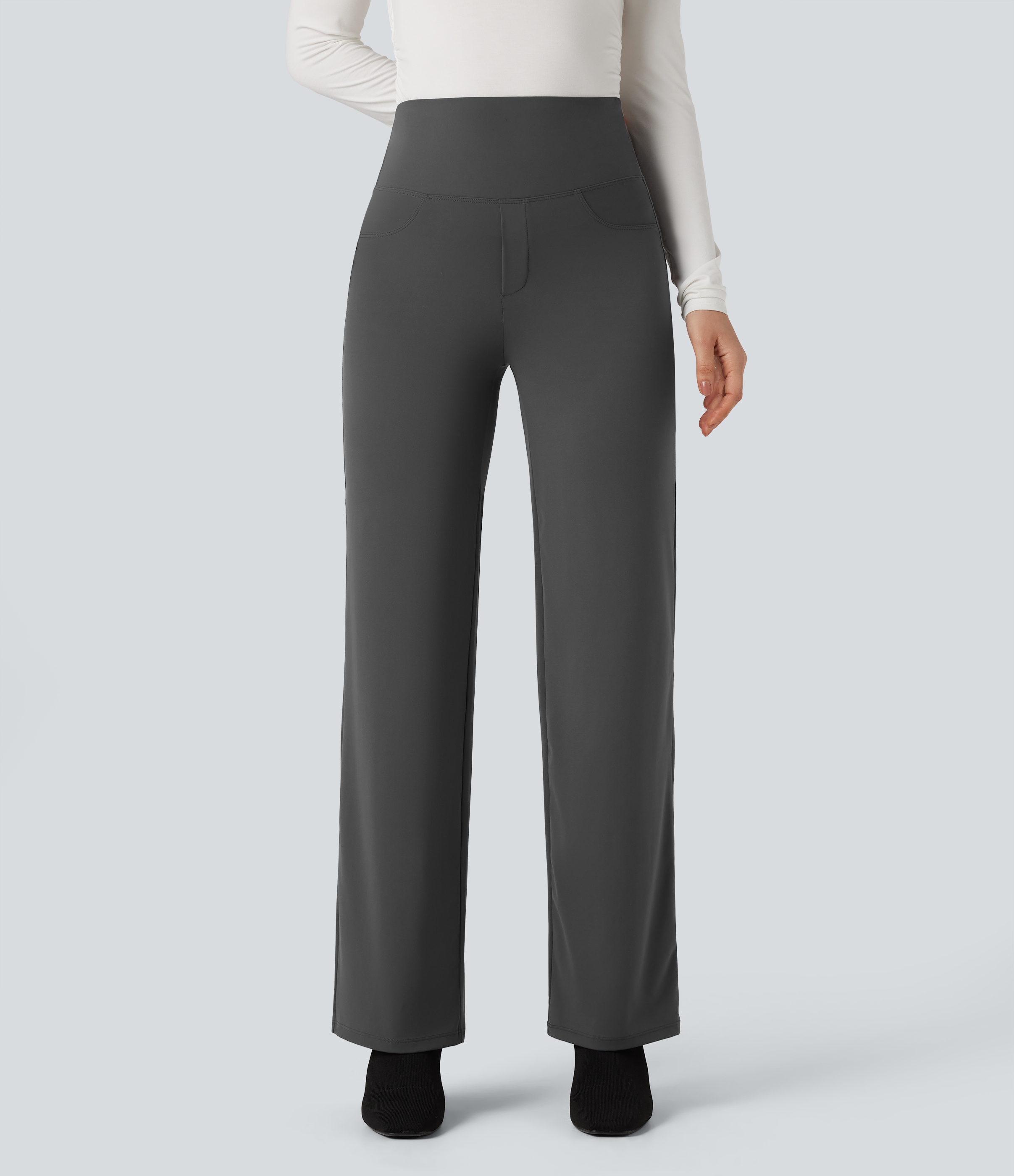 Halara UltraSculpt™ High Waisted Tummy Control Straight Leg Work Pants with Pockets