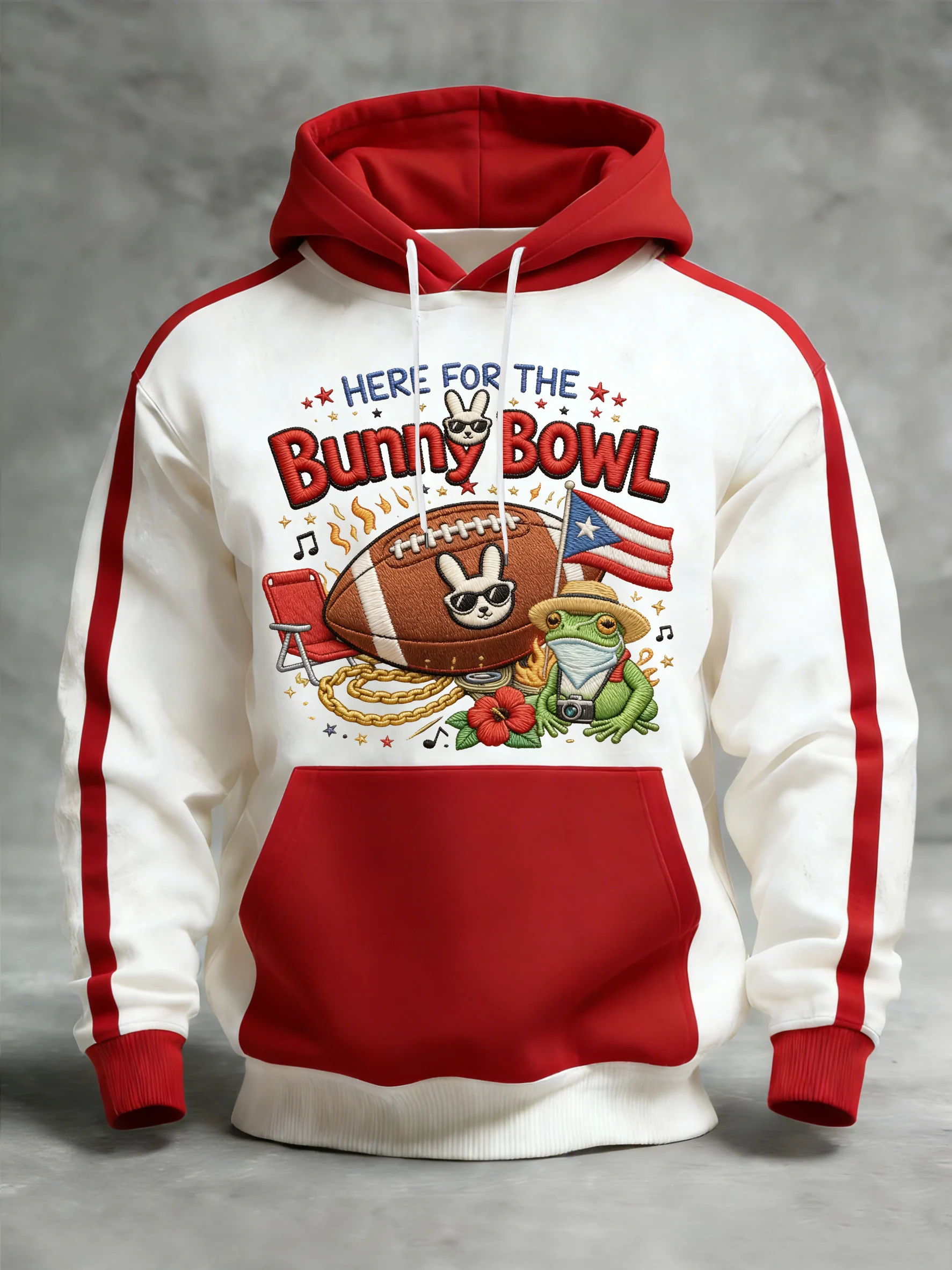 Men's Retro Text Print Hooded Sweatshirt