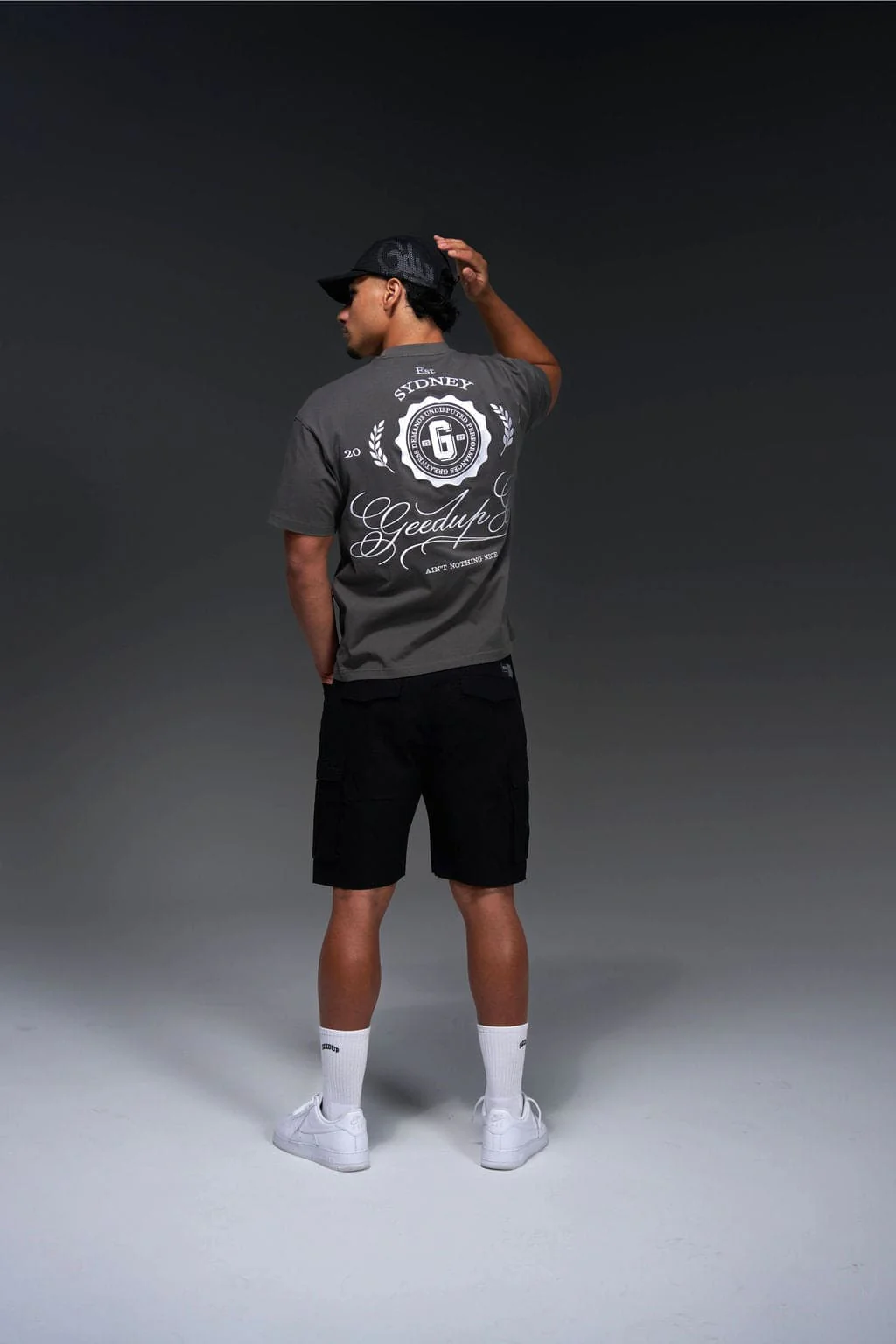 Geedup Co. Cursive T-Shirt Soft Black