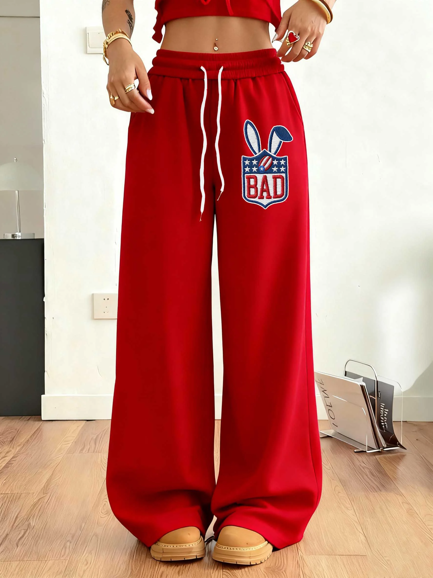 Women's Puerto Rican Print Casual Trousers