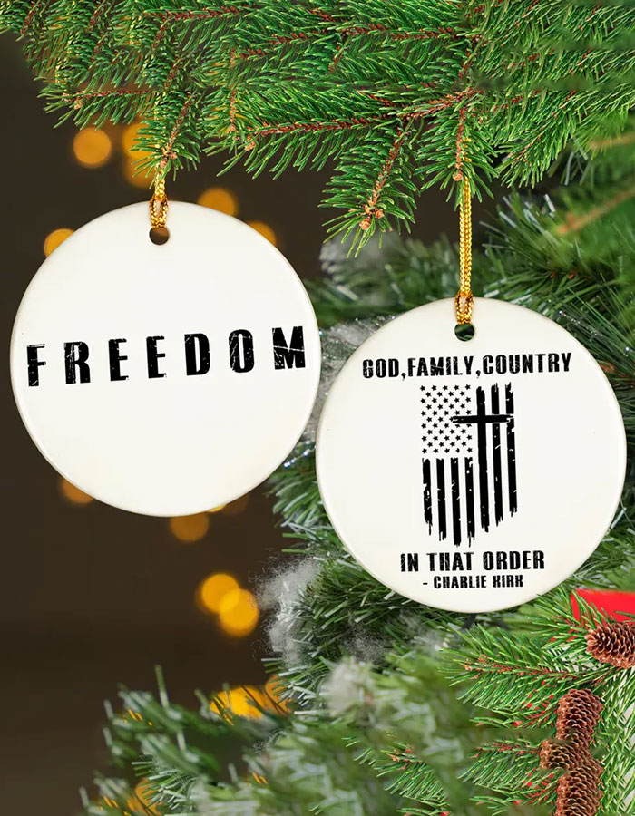 Freedom God Family Country In That Order 1776-2026Flag  Acrylic Decorative Ornament