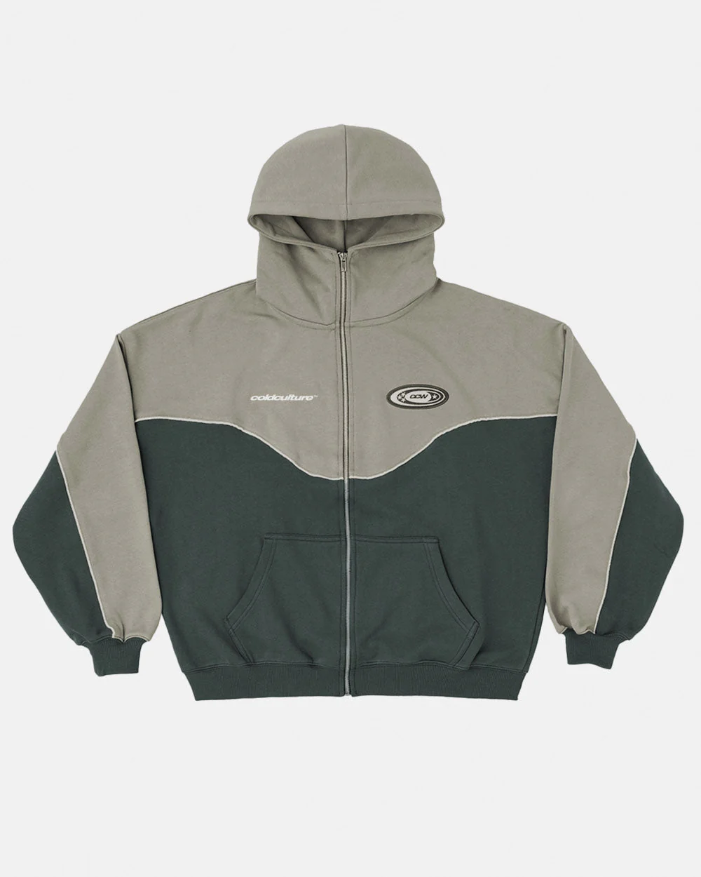 NO RISK ZIP HOODIE GREY SCALE