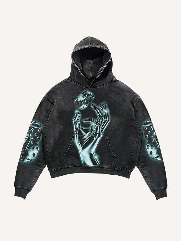 Figure Print Slant Pockets Hoodie