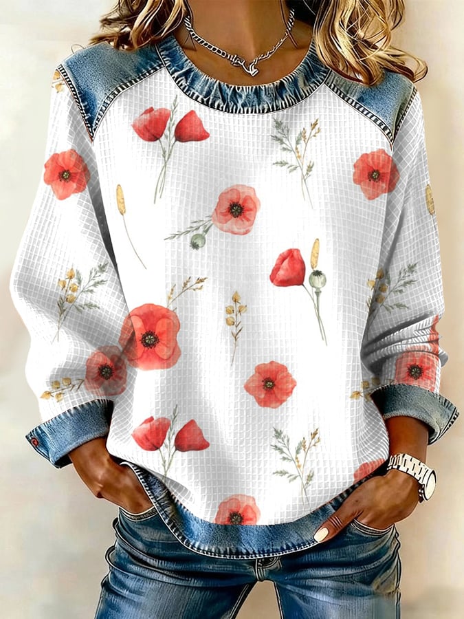 Women's Red Friday Print Casual Sweatshirt
