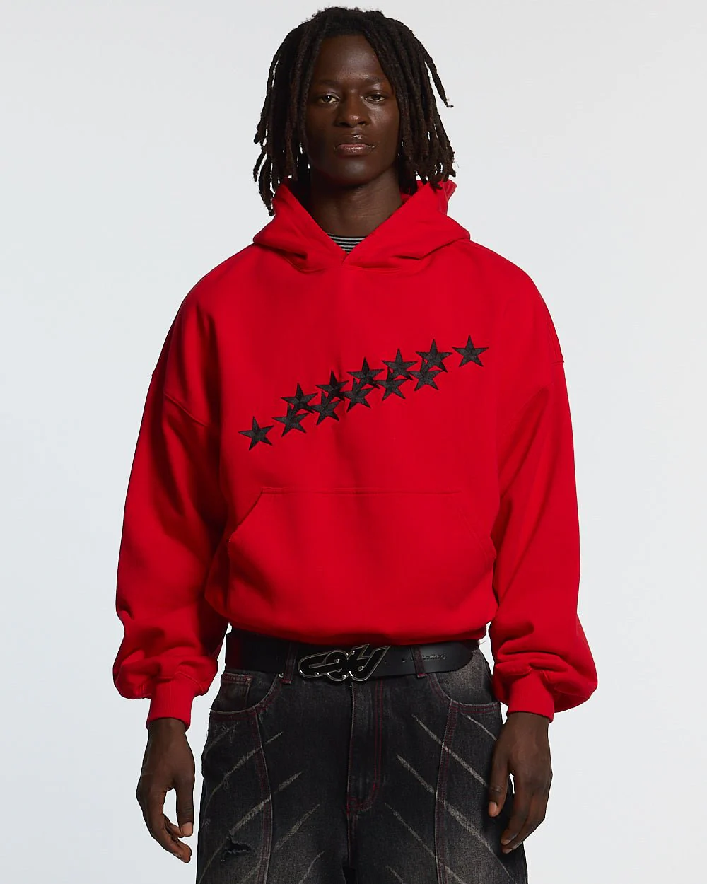 STARS HOODIE RED & BLACK