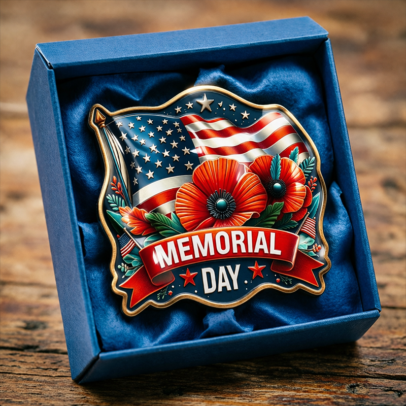 Unisex 3D Poppy Badge for Fallen Soldiers' Memorial Day