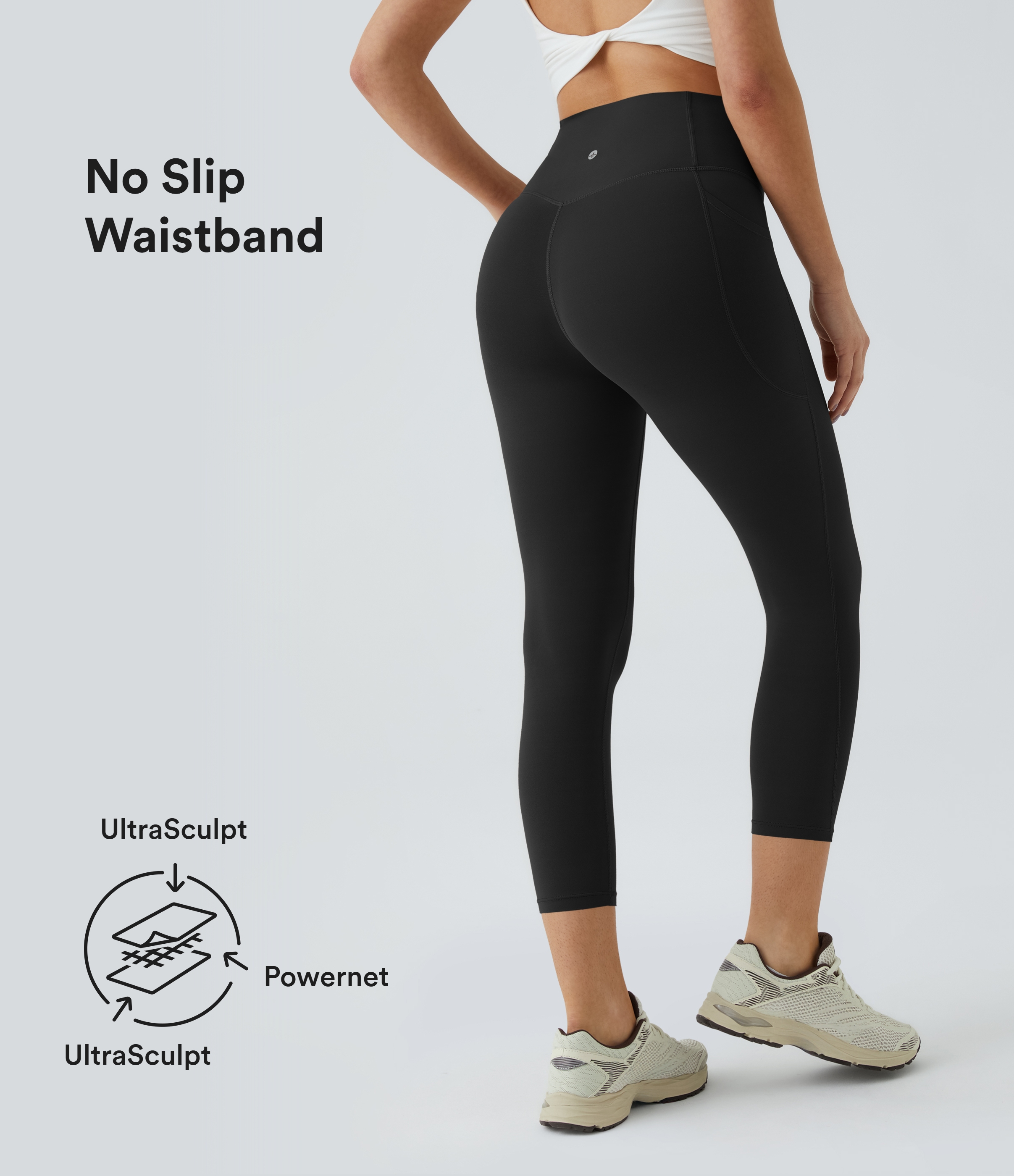 Halara UltraSculpt™ High Waisted Tummy Control Pocket Shaping Training Capri Leggings