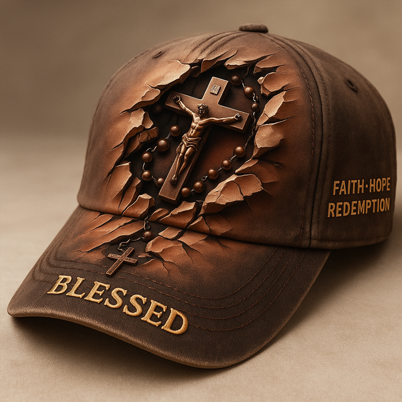Blessed Faith Hope Redemption Printed Casual Hat