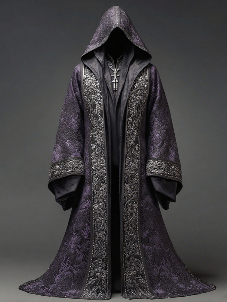 Men's Viking-themed Skull Embroidered Cape