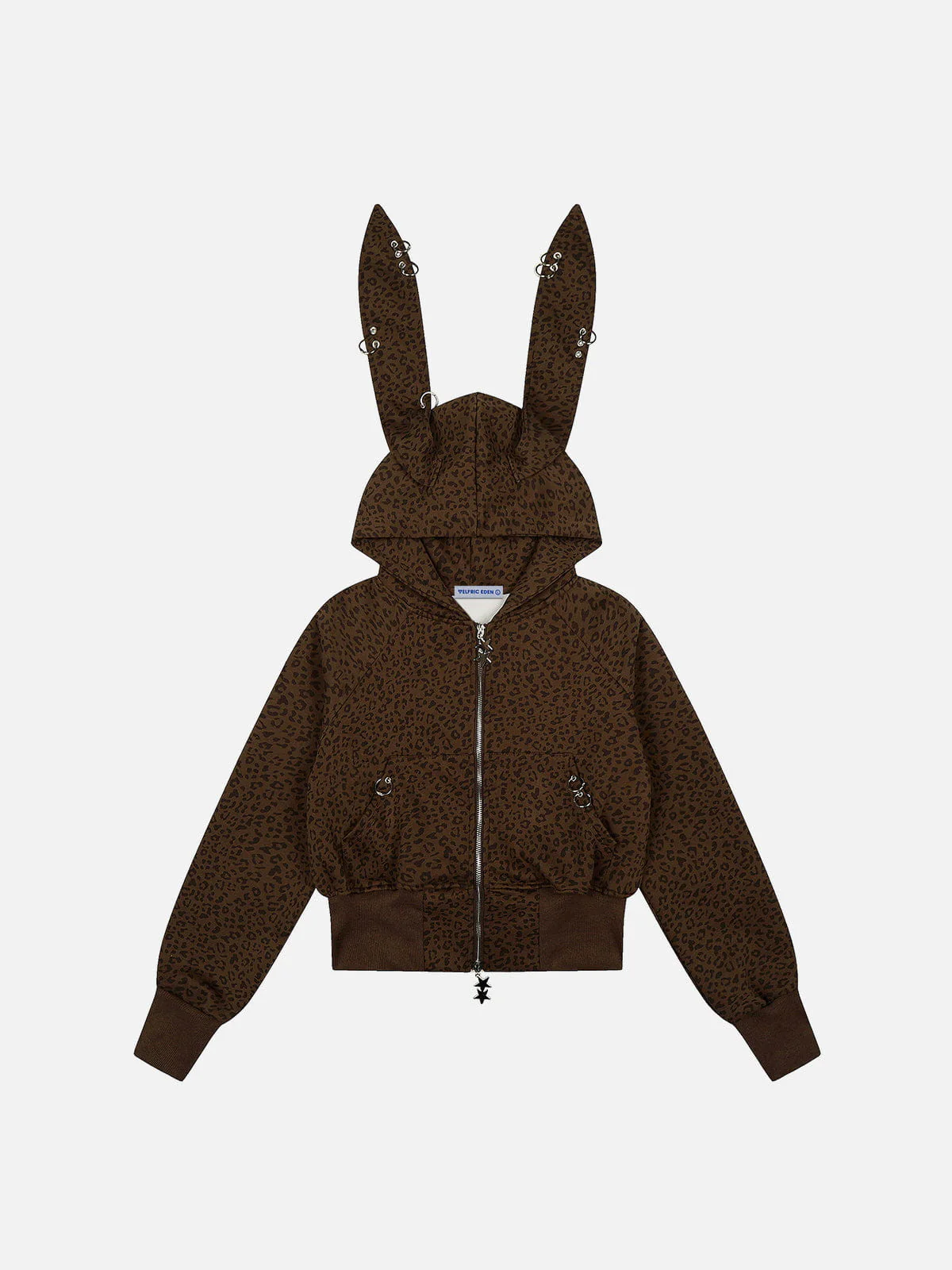 Aelfric Eden Leopard Bunny Ear Zip Up Hoodie