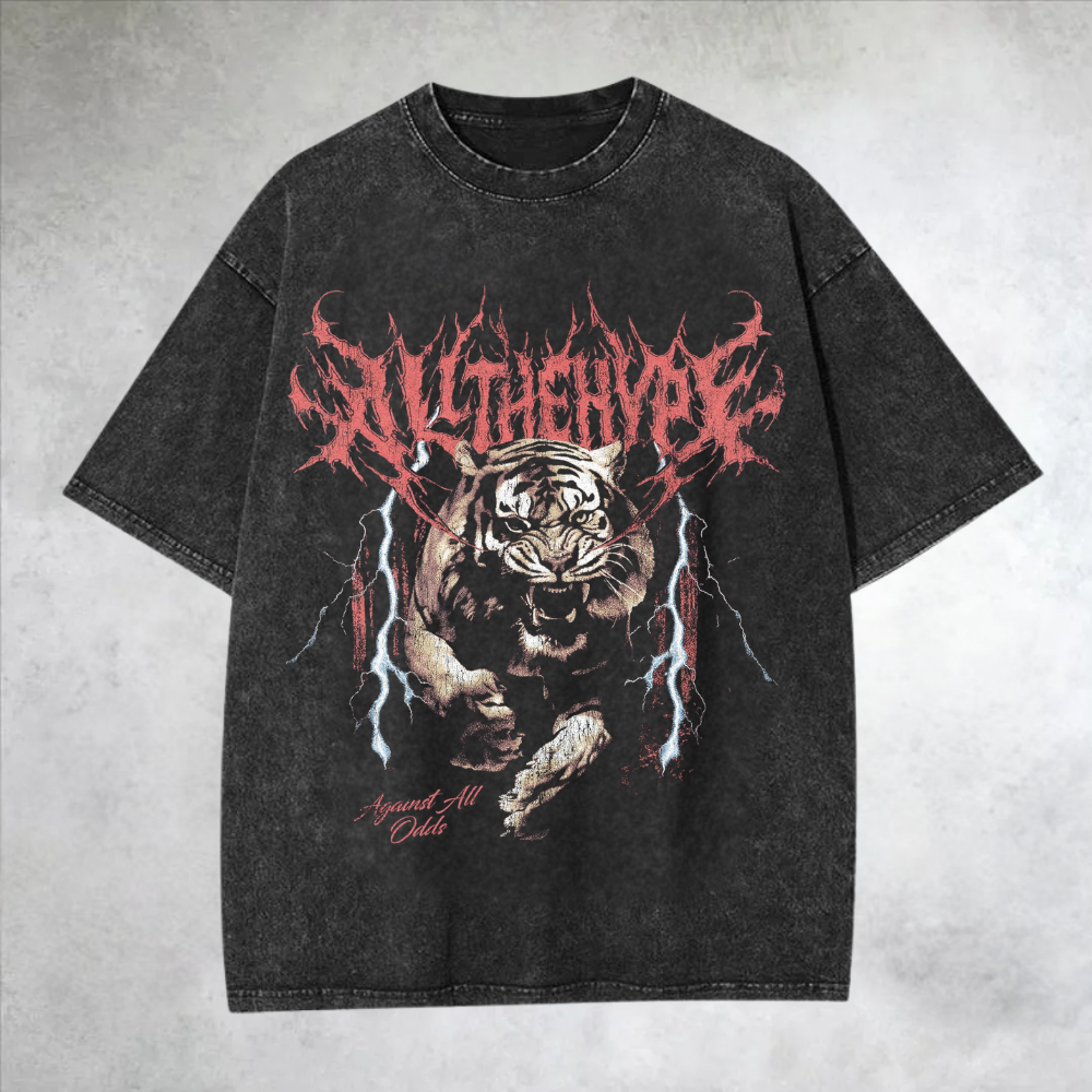 Fierce Tiger Graphic Washed T-Shirt
