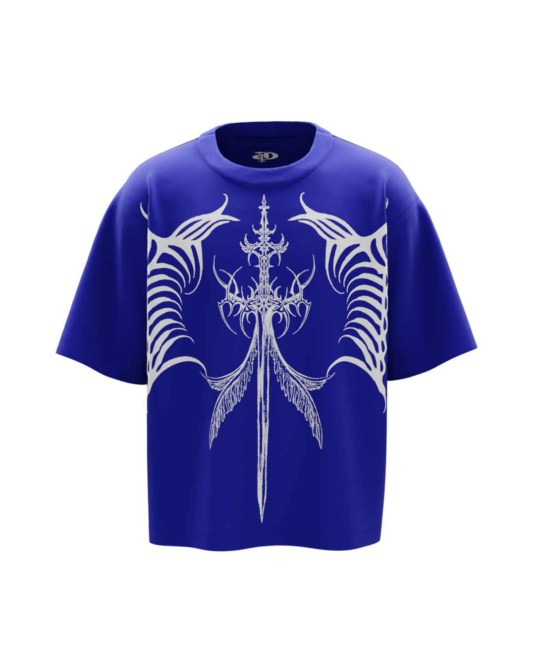 Skel Blue Boxy Oversized Tshirt