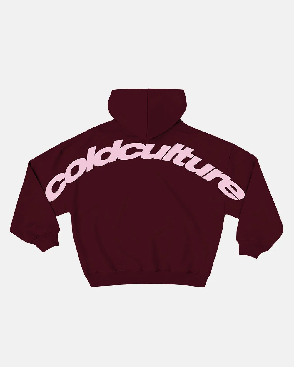 CURVED HOODIE WINE RED