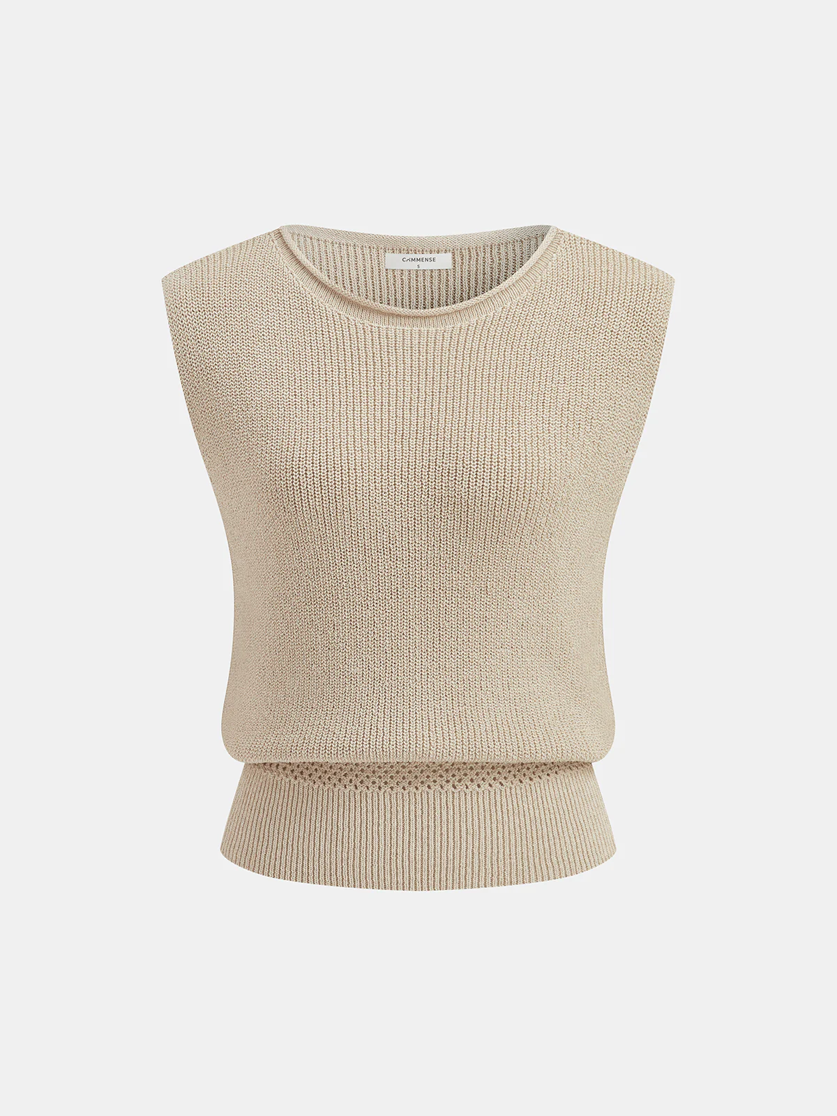 Bloused Waist Sleeveless Knit Top