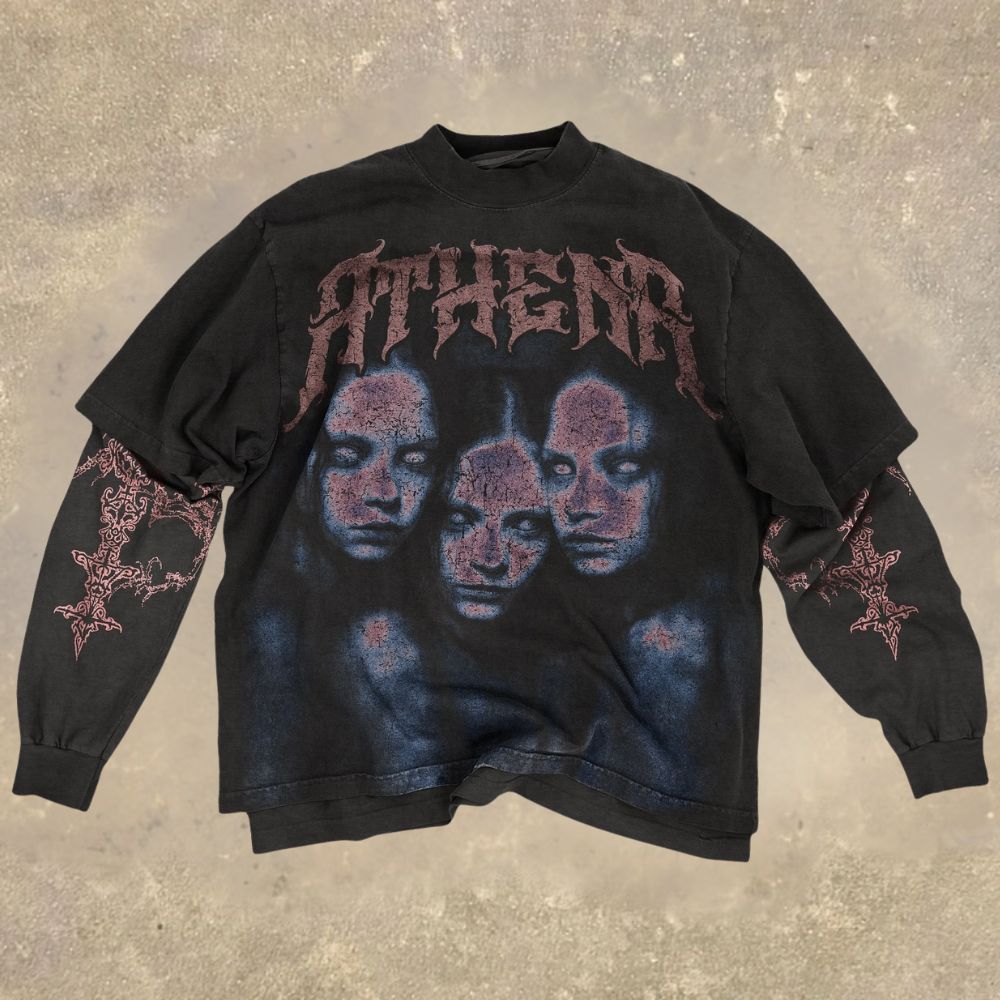 Vintage Dark Art ATHENA Fake Two-Piece Shirt
