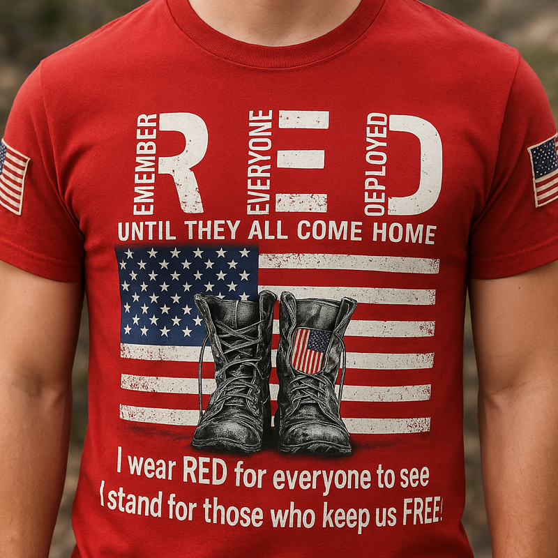 On Fridays We Wear Red Print Casual Short Sleeve T-Shirt