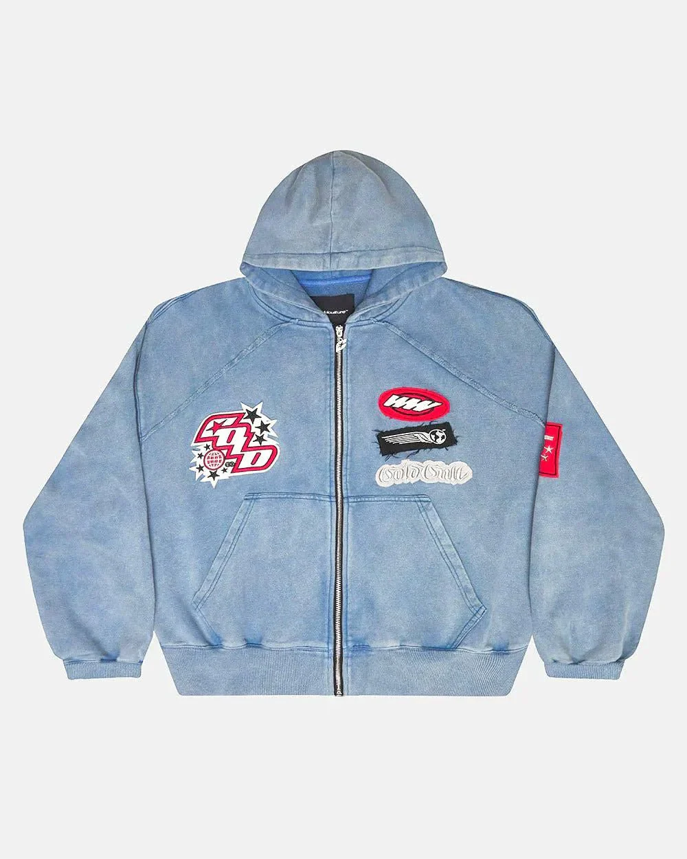 WALKER ZIP HOODIE WASHED INDIGO