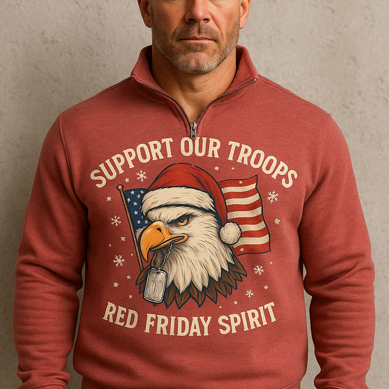Men's Red Friday Art Print Zip-Up Sweatshirt