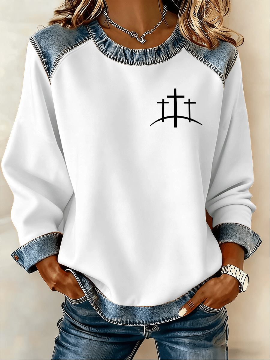 Women's Christmas Faith Print Sweatshirt