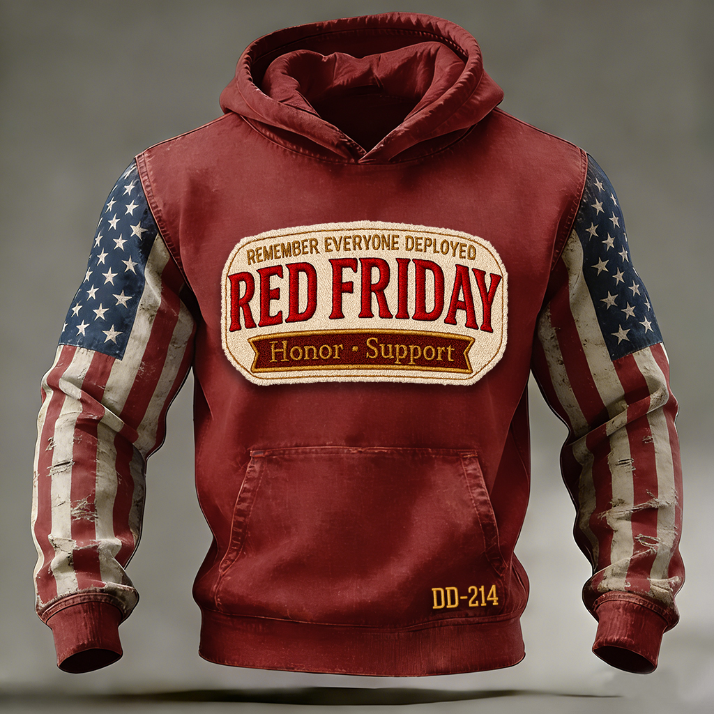 Red Friday Art Print Casual Hoodie