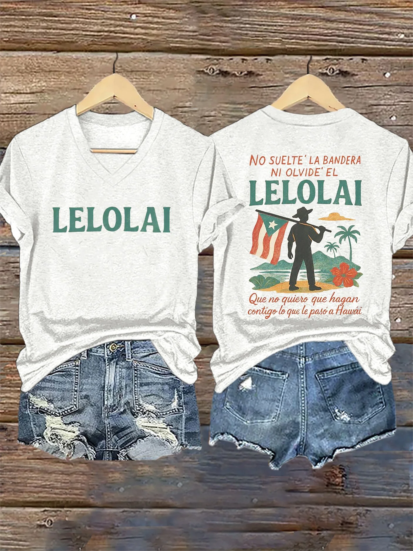 Women's Puerto Rico Printed Short-Sleeved T-Shirt