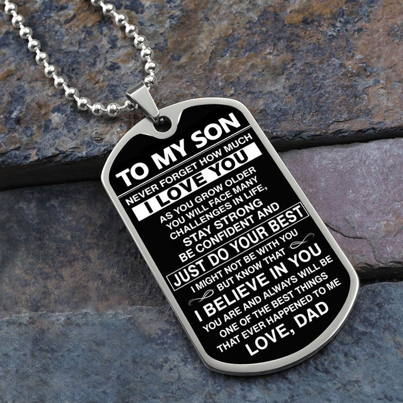 TO MY SON Military Brand Necklace