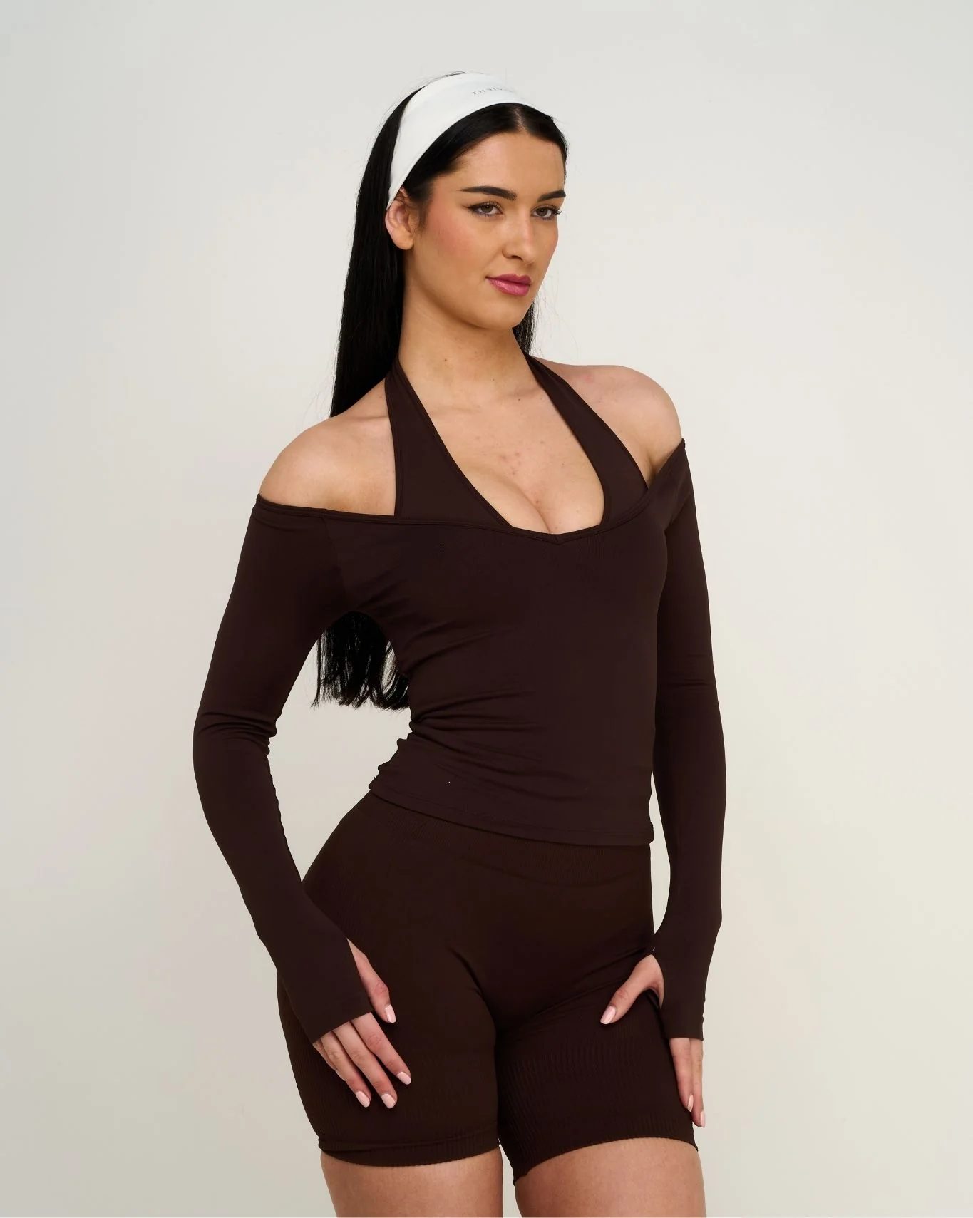 Elevate™ Sculpting Seamless V-Neck Top | Coffee