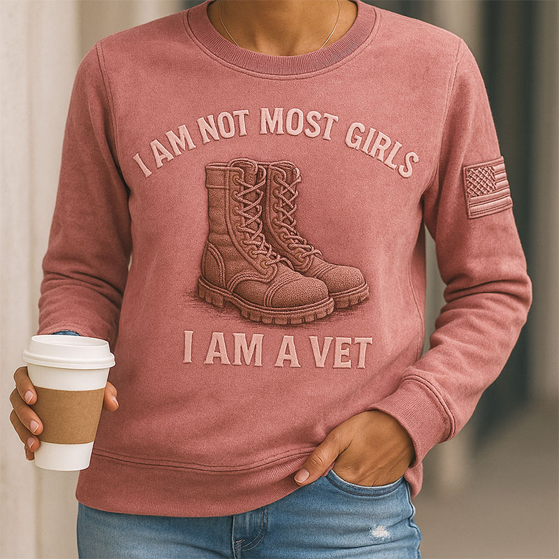 Women's Veteran Print Long Sleeve Sweatshirt