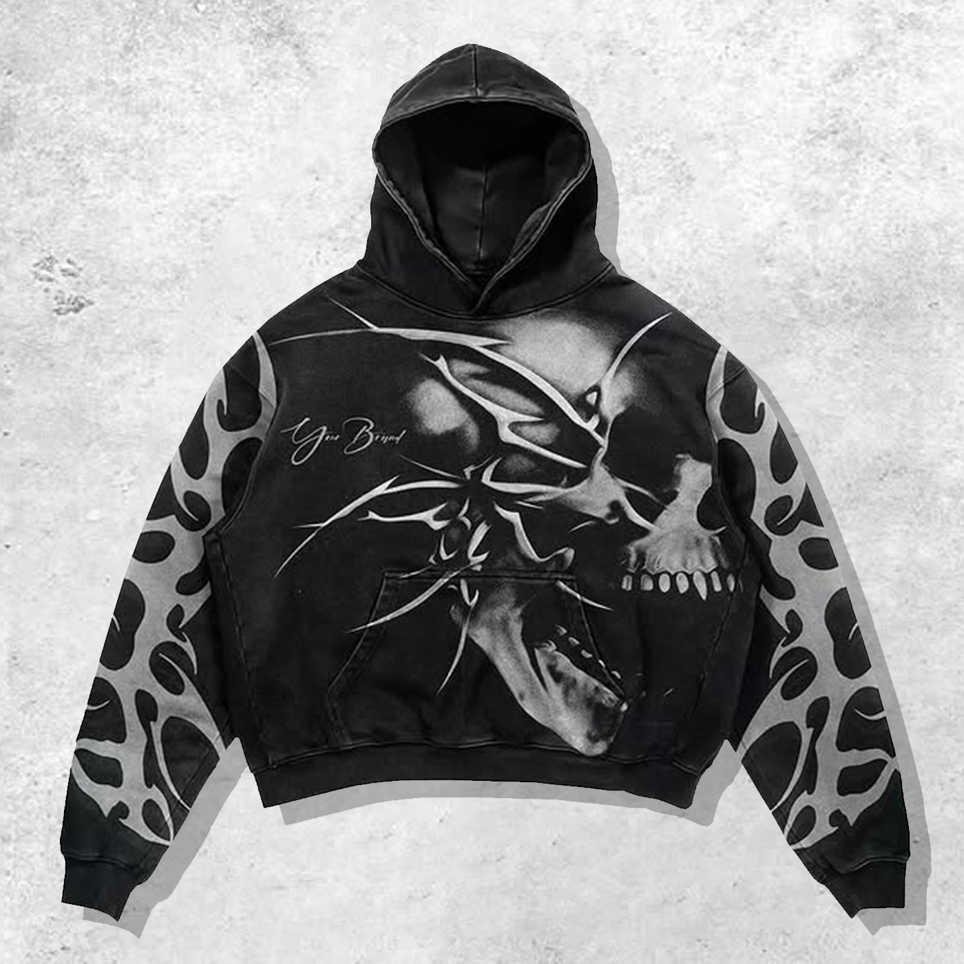 Street Skull Print Hoodie