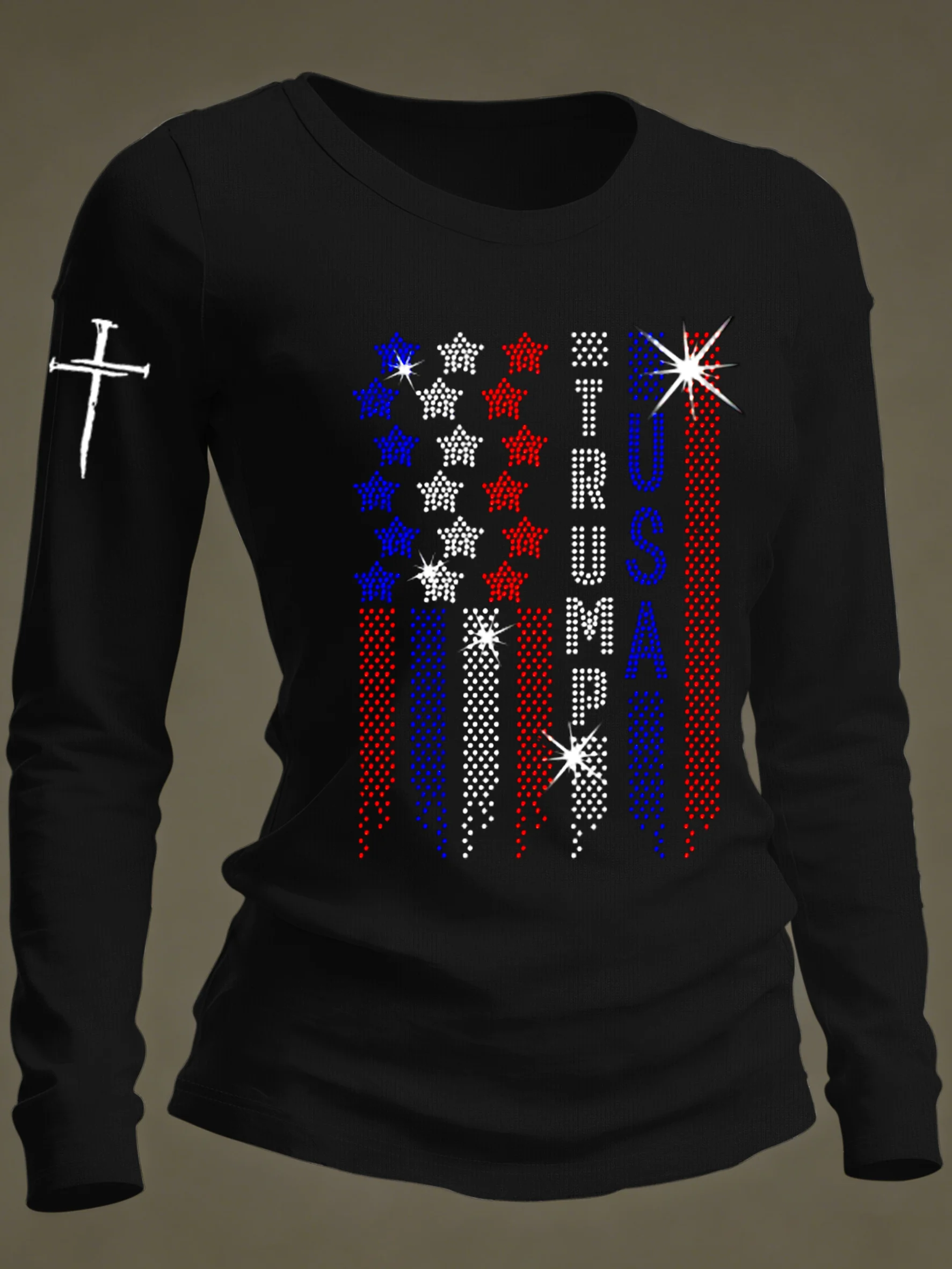 Women's casual faith-inspired long-sleeved T-shirt