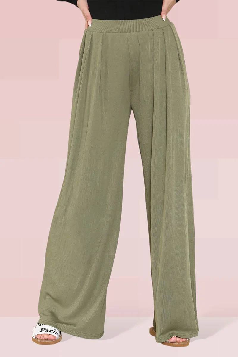 Versatile High Waist Loose Drape Wide Leg Trousers