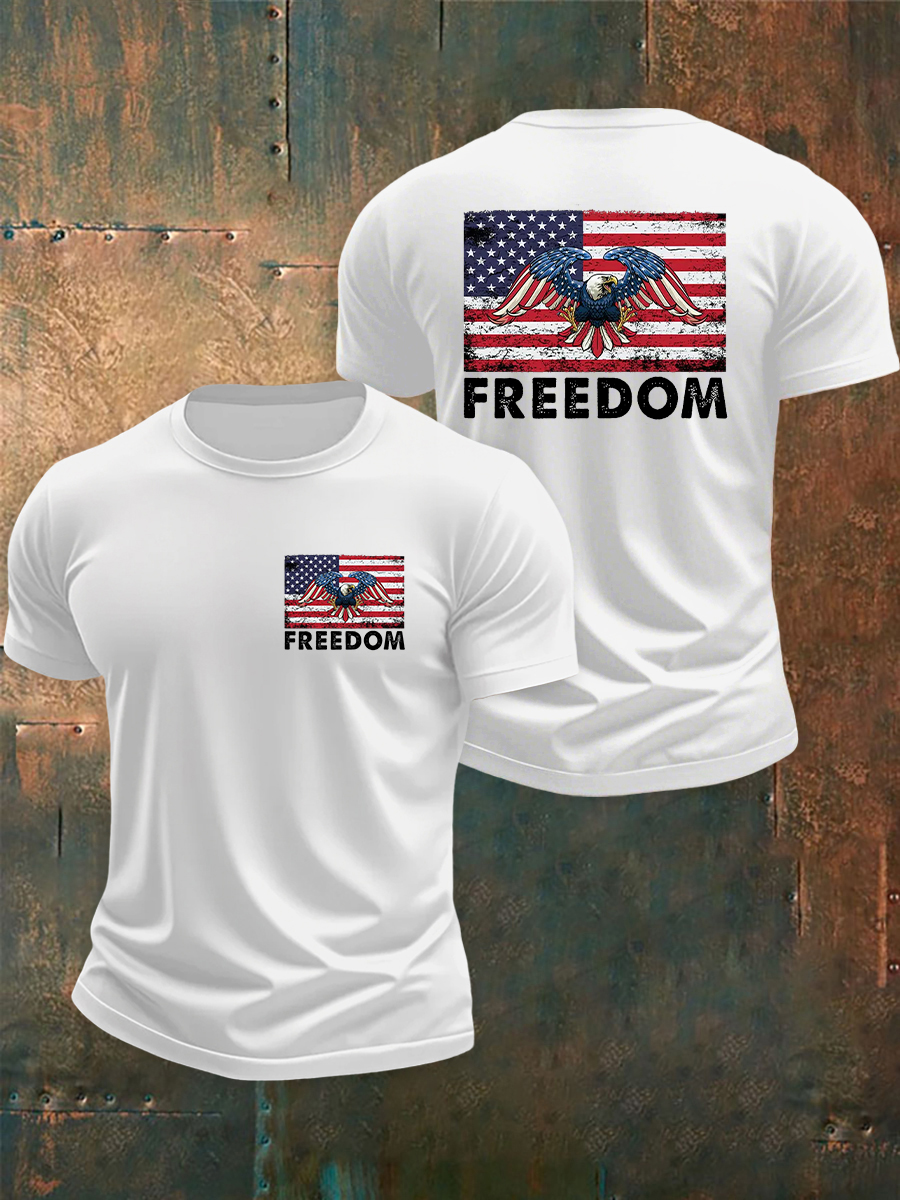 Men's Freedom Of 1776-2026Flag Short Sleeve T-shirt