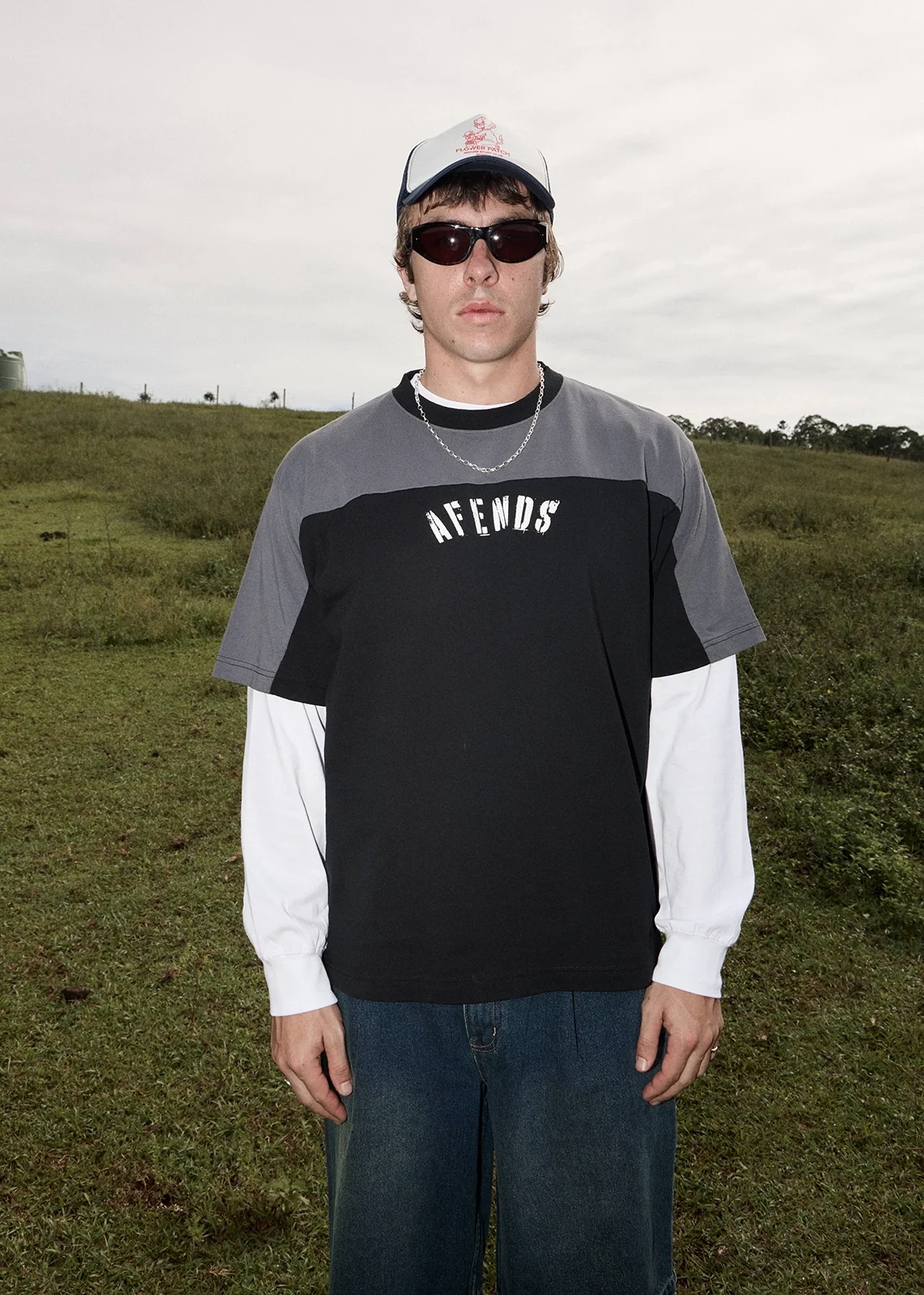 AFENDS Mens Contingent - Boxy Vintage Tee - Black