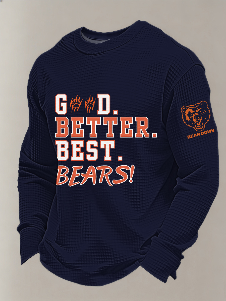 Men's Football Fans Gameday Casual Waffle Sweatshirt