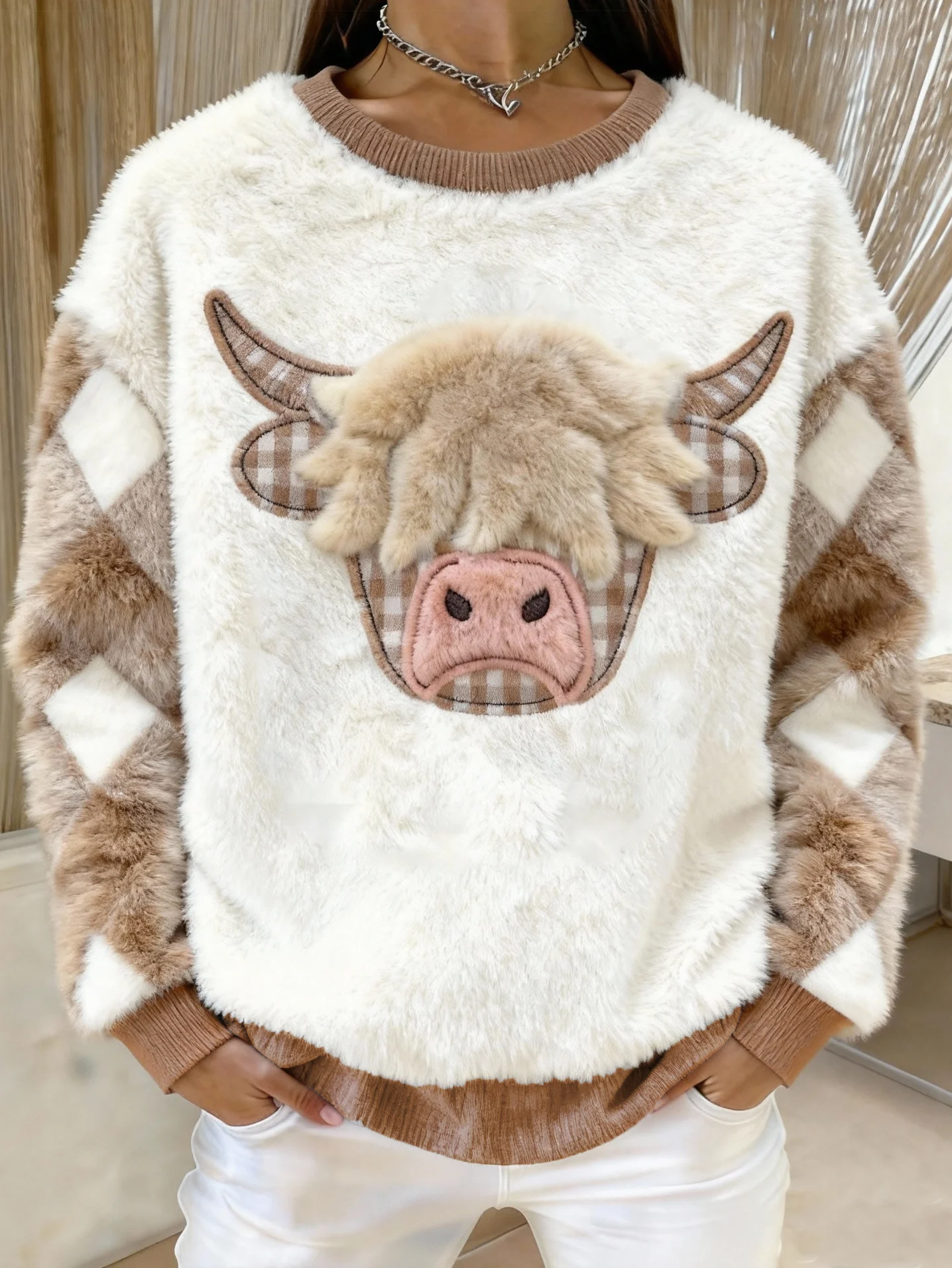 ❤️Buy 3 Get 12% OFF❤️Women's Highland Cows Cozy Flannel Sweatshirt