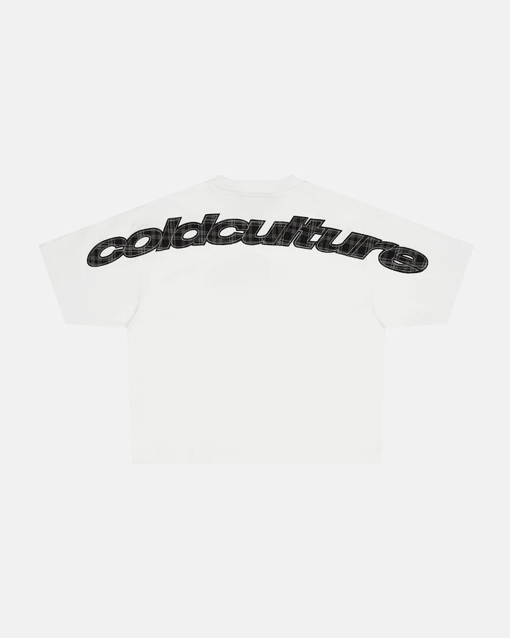 TARTAN CURVED TEE WHITE
