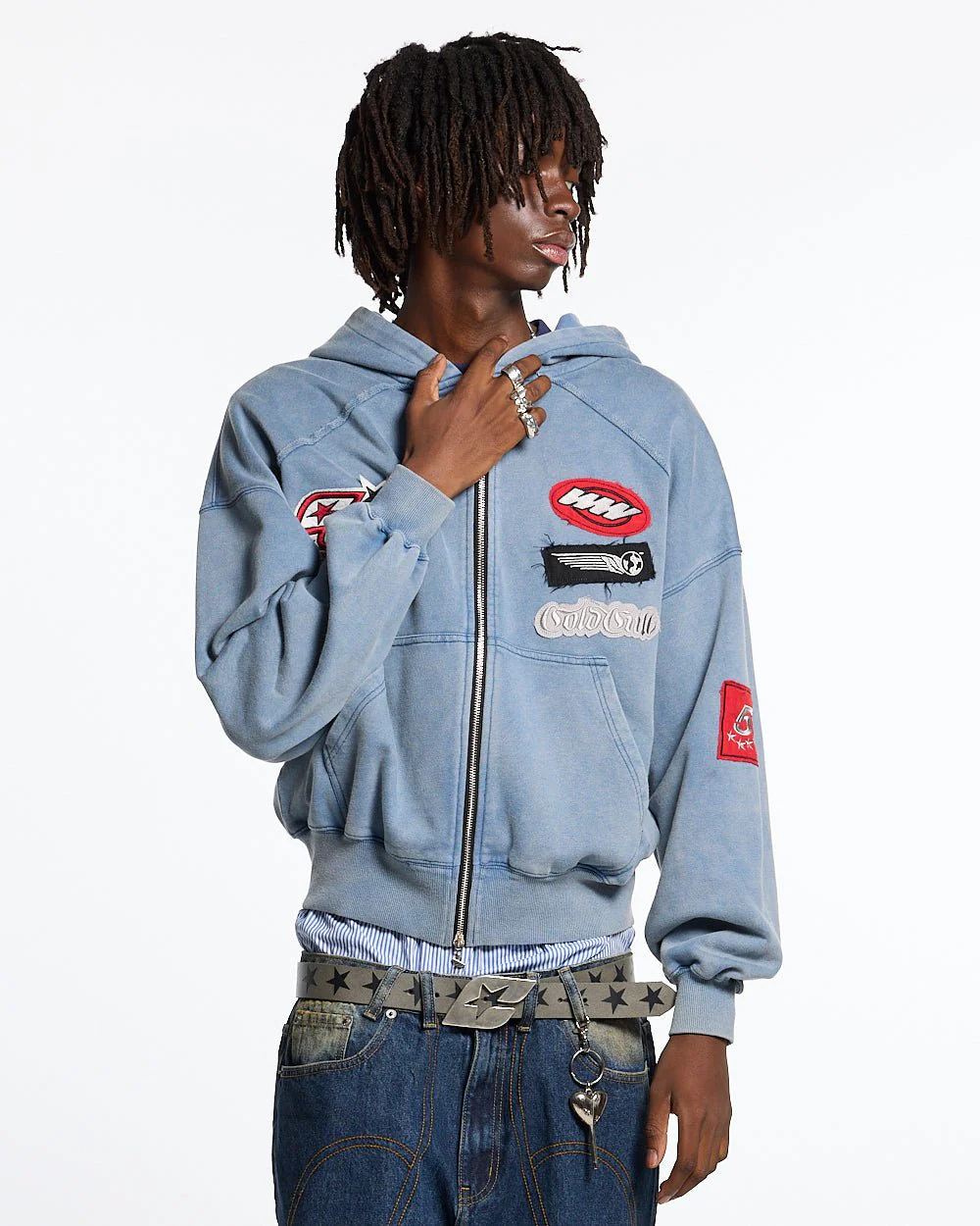 WALKER ZIP HOODIE WASHED INDIGO