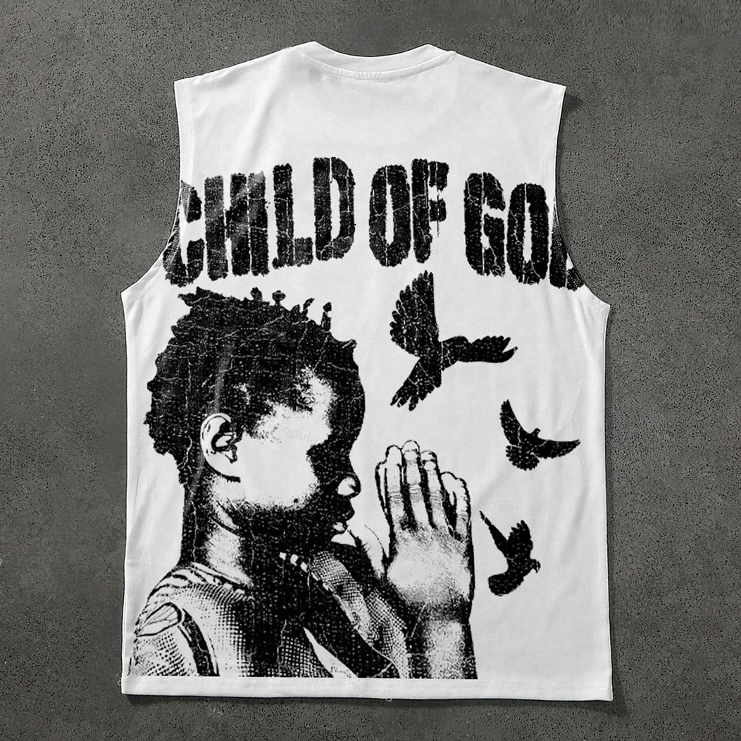 Child of God printed sleeveless vest T-shirt