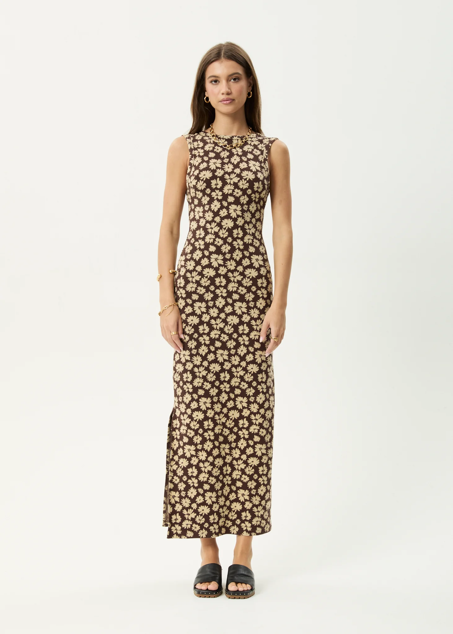 AFENDS Womens Astoria - Maxi Dress - Coffee