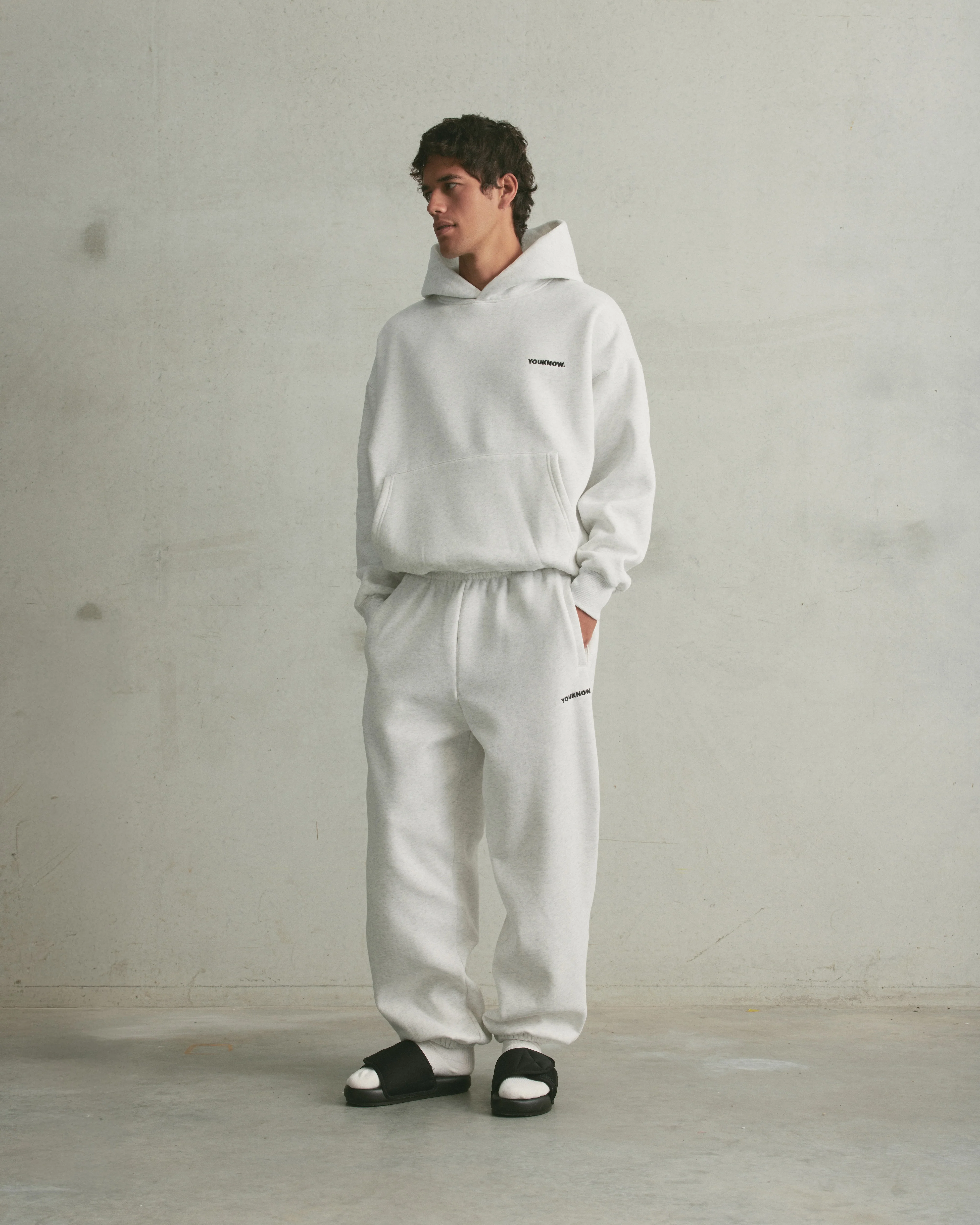 Core Cuffed Sweatpants | White Marle