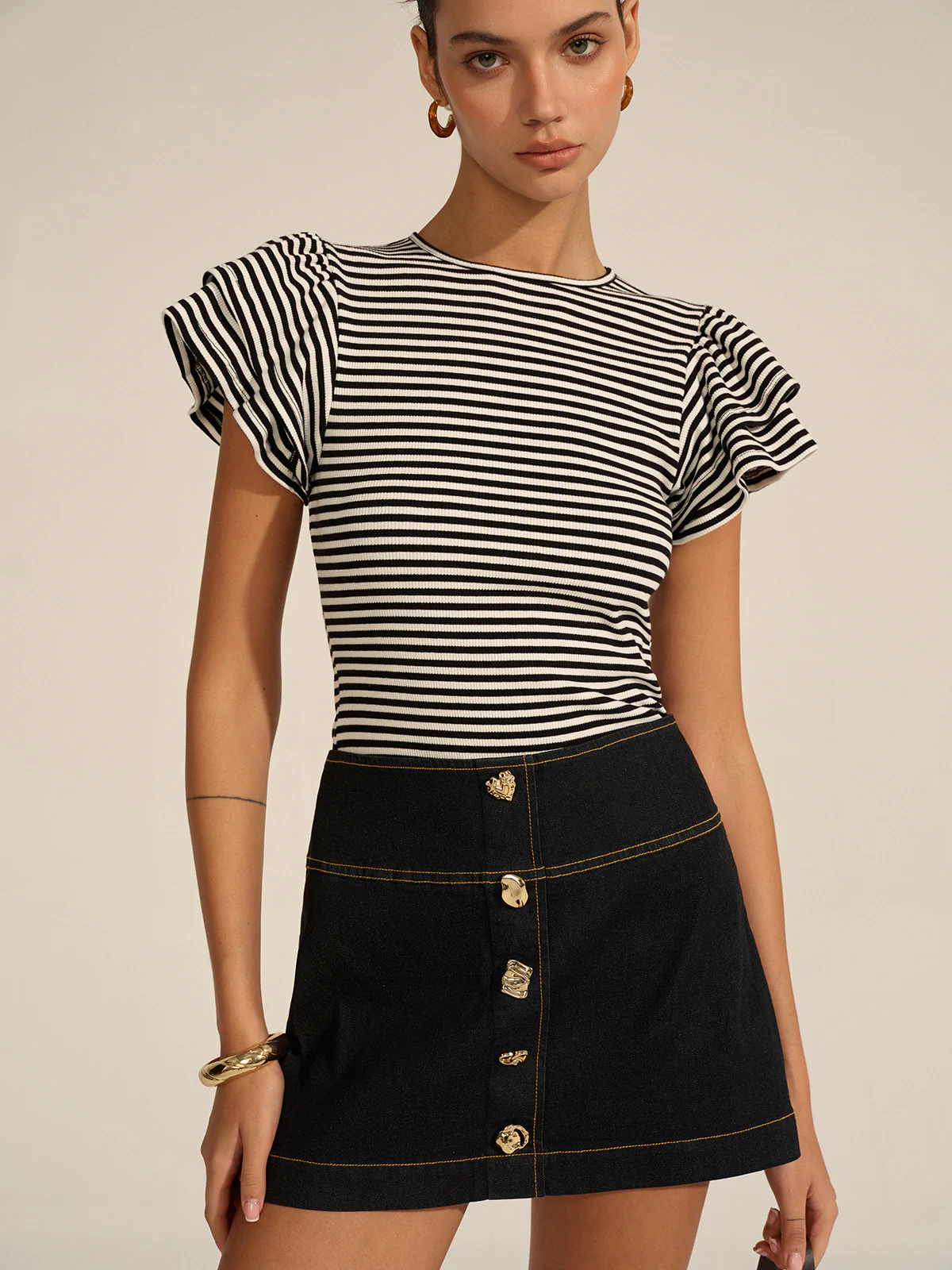 Striped Ribbed Top