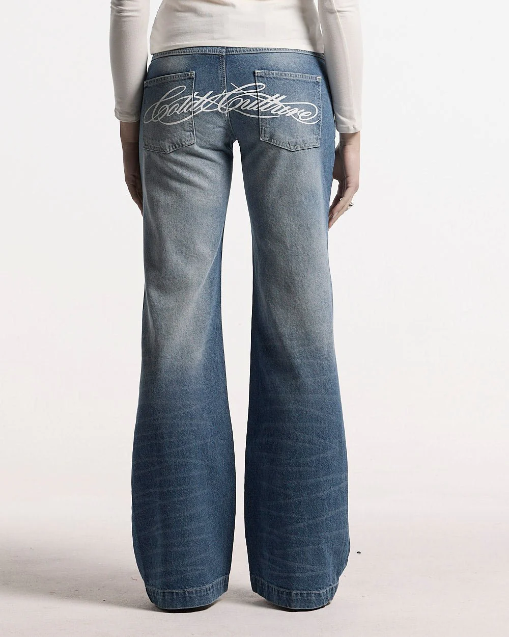 SCRIPT BOOTCUT JEANS BLUE